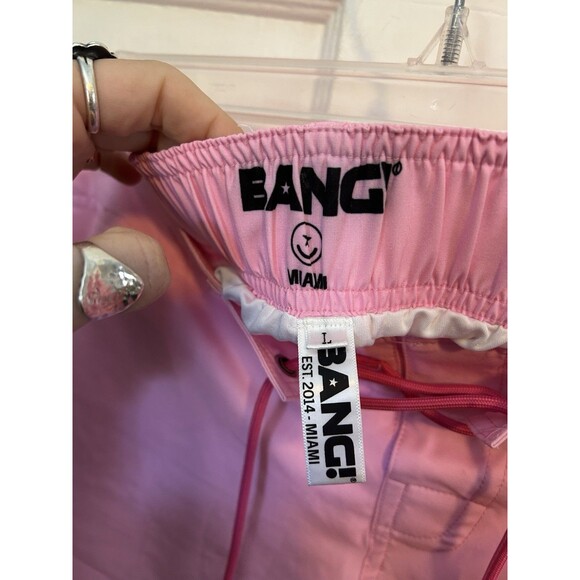 Bang Miami Men’s Large 4” Swim Beach Shorts Neon Pink Drawstring Pockets Lined - Picture 9 of 11